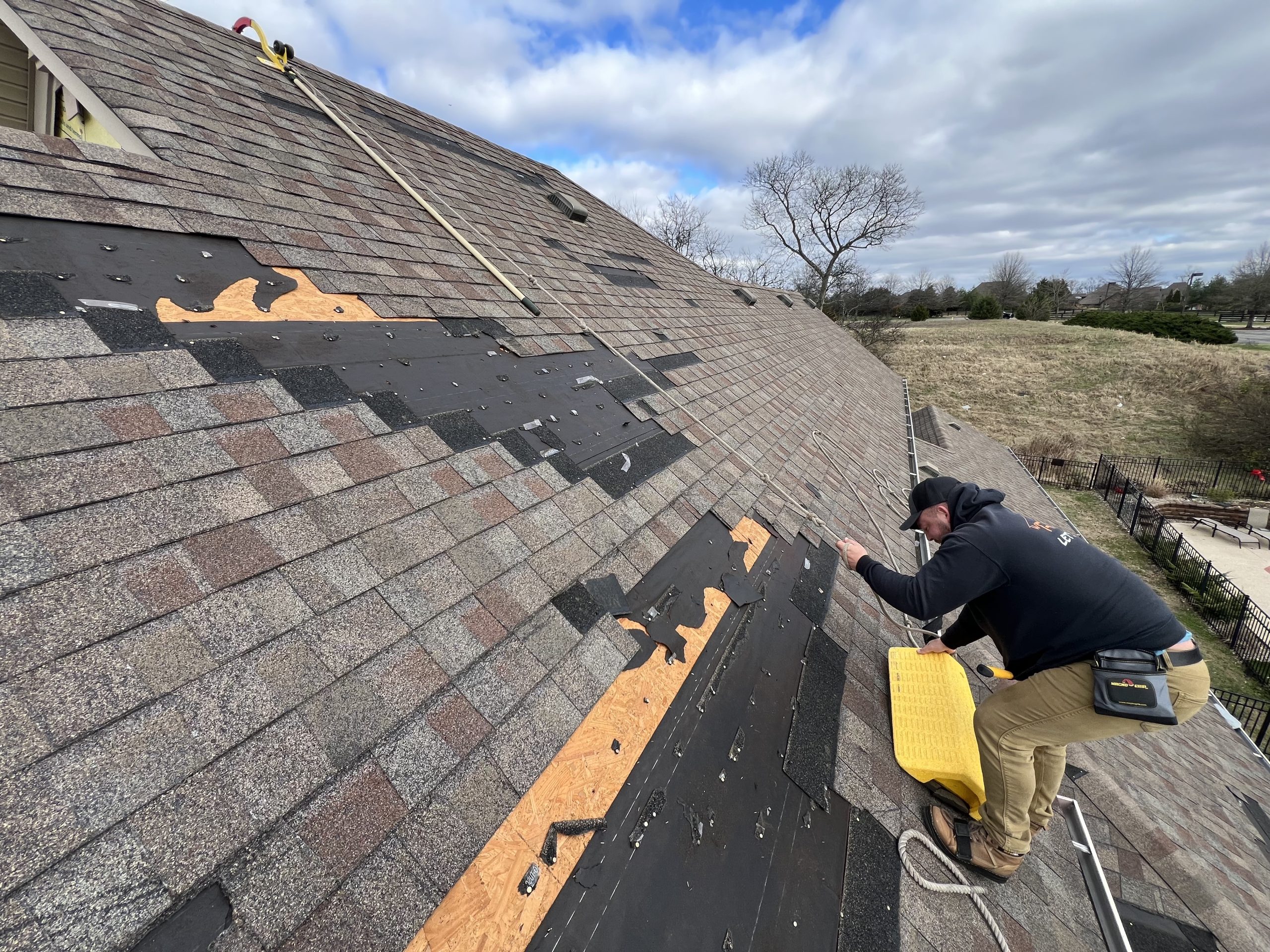 Storm damage repair on a roof | Nansemond River Roofing & Siding